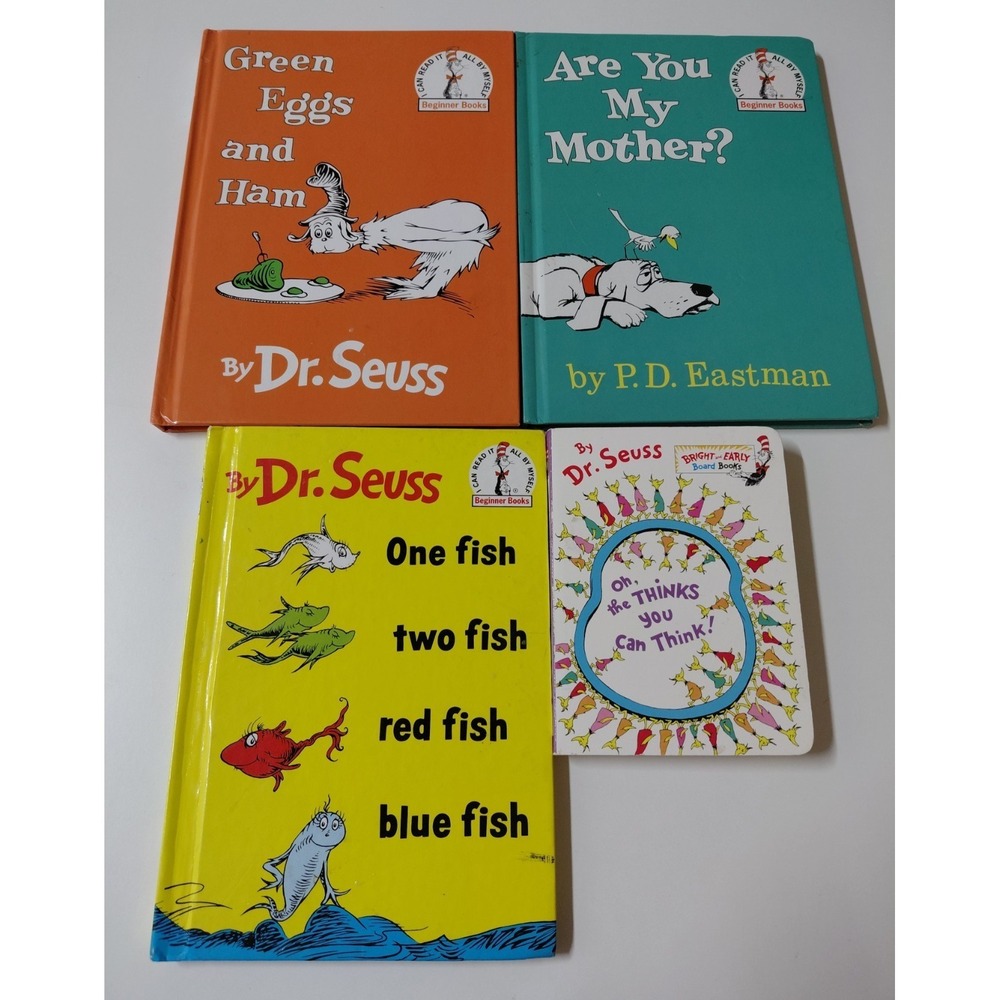 Dr. Seuss & Beginner Books Lot of 4 Green Eggs Ham One Fish Are You My Mother